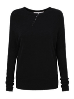 Casual Women Loose Button Long Sleeve Knit Solid T-Shirt