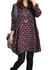 Casual Women Loose Cartoon Printed Cotton Long Sleeve Dress
