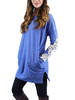 Casual Women Loose Crochet Lace Patchwork Split Pullover T-Shirt