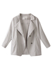 Casual Women Loose Long Sleeve Lapel Windbreaker Short Coat