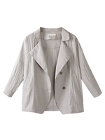 Casual Women Loose Long Sleeve Lapel Windbreaker Short Coat