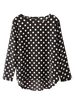 Casual Women Loose Polka Dot Long Sleeve Chiffon T-shirt