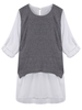 Casual Women Loose Pullover Patchwork Long Sleeve T-shirt