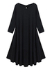 Casual Women Loose Ruffles Bow Solid Half Sleeve Dress