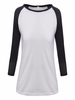 Casual Women O Neck Long Sleeve Patchwork Cotton T-shirt
