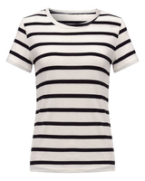 Casual Women O-Neck Short Sleeve Stripe T-Shirt