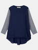 Casual Women Patchwork Long Sleeve O-neck Chiffon Blouse