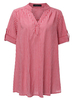 Casual Women Plaid Check Half Sleeve V Neck Blouse