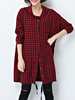 Casual Women Plaid Long Sleeve Letter Printed Hooded Blouse