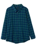 Casual Women Plaid Long Sleeve Single Breasted Lapel Blouse