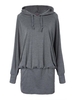 Casual Women Plus Size Hooded Batwing Pullover Mini Dress