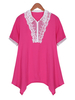 Casual Women Plus Size Lace Splicing Loose T-shirt