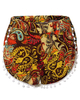 Casual Women Printed Elastic Waist Tassel Stitching Beach Shorts