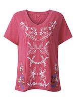 Casual Women Printed Short Sleeve Pullover T-Shirt