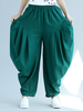 Casual Women Pure Color Elastic Waist Baggy Harem Pants