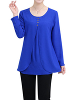 Casual Women Pure Color Long Sleeve Knitting Blouse