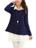 Casual Women Ruffles Knit Patchwork Two Pieces Lapel Blouse