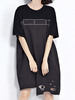 Casual Women Short Sleeve Irregular Hem Patchwork Dresses