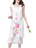 Casual Women Sleeveless Print Vintage Dress