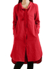 Casual Women Solid Button Stand Collar High Low Dress