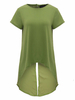 Casual Women Solid Chiffon Patchwork Back Split High Low Tops