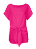 Casual Women Solid Color Bow-Knot Irregular T-Shirt