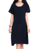 Casual Women Solid Color Button A-Line Linen Dress