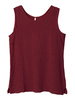 Casual Women Solid Color O-Neck Linen Tank Top