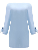 Casual Women Solid Color Off-Shoulder Hem Split Tops