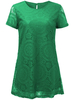 Casual Women Solid Lace Floral Hollow Out Mini Dress