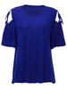 Casual Women Solid Off Shoulder Batwing Sleeve Asymmetrical Blouse