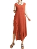 Casual Women Solid Patchwork Asymmetrical Cotton Linen Dress