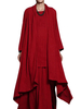 Casual Women Solid Pleated High Low Long Cardigan