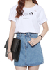 Casual Women Solid Pockets Zipper A-line Mini Denim Skirt