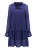 Casual Women Solid Ruffles Chiffon Mini Dress