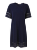 Casual Women Solid Short Sleeve Hollow Party Mini Dress