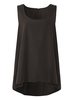 Casual Women Solid Sleeveless O-neck Asymmetric Tank Tops