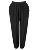 Casual Women Solid Stretch Waist Pocket Linen Pants Trousers