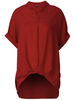 Casual Women Solid V-Neck Ruffles High Low T-Shirt