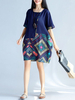 Casual Women Square Collar Half Sleeves Print Dresses