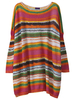 Casual Women Stripe Long Sleeve Printed Knit Loose Sweater Dress