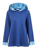 Casual Women Stripe Patchwork Zipper Long Sleeve Hood Cape Coat