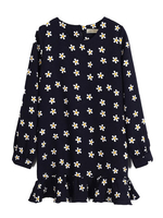 Casual Women Vintage Slim Floral Long Sleeve Mini Dress