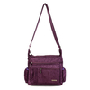 Casual Women Washer Wrinkle Fabric Mummy Bag Multi-Pocket Shoulder Bag Crossbody Bag