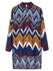 Casual Women Wave Pattern Printed Hem Split Asymmetric Blouse