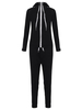 Casual Women Zipper Long Sleeve Hooded Sport Tracksuit