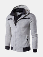 Casual Zipper Sport Hooded Tops for Men