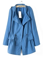 Causual Long Sleeve Pure Color Jeanette Coat Outerwear