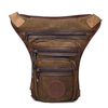 Cellphone Pocket Solid Canvas Leg Bag Vintage Casual Waist Bag For Men