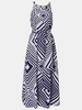 Celmia Sexy Printed Sleeveless Summer Beach Maxi Dress For Women